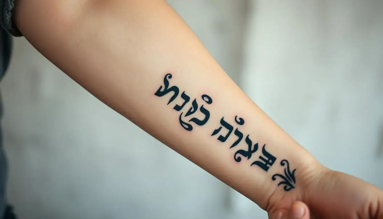 Price of a Tattoo in Hebrew on Arm קולין ברייס